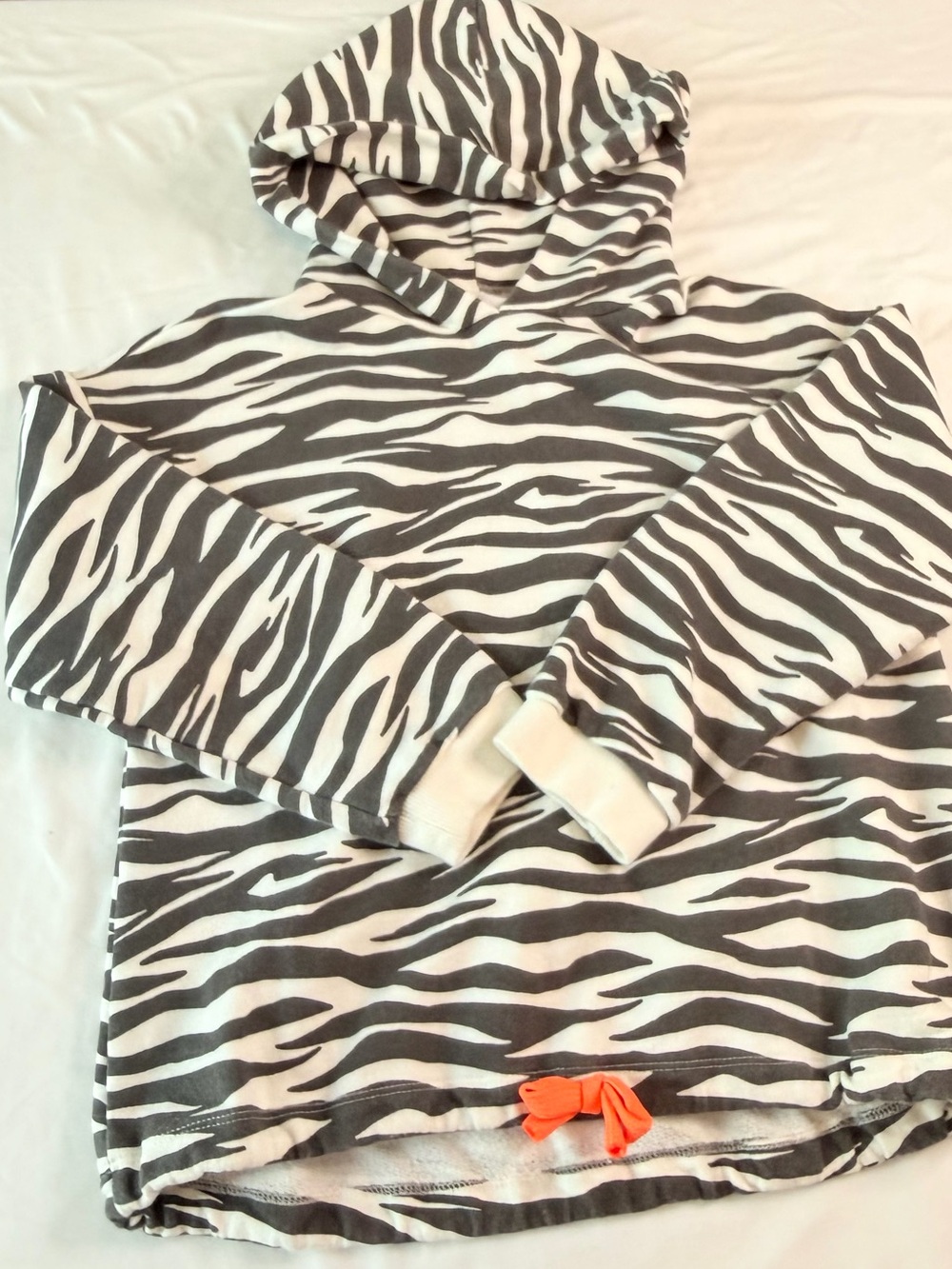 Zara Kids Zebra Print Hoodie Sweatshirt Size 10